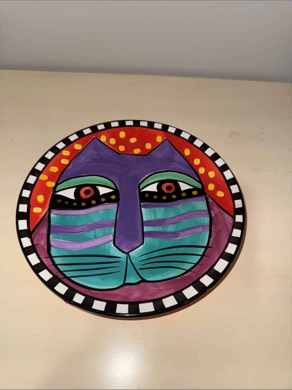 Vintage 1998 Laurel Burch Cat Decorative Plate – "Fantastic Felines"